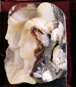 Cameo portret van Alexander de Grote (356-323 v.Chr.) en Olympias (375-316 v.Chr.)